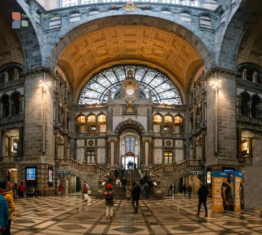 The entrance hall of Antwerp train station