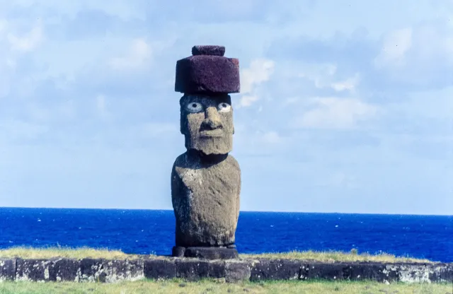 Moai, the colossal stone statues of Easter Island (Rapa Nui).