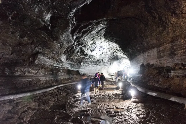 In the Manjanggul lava cave