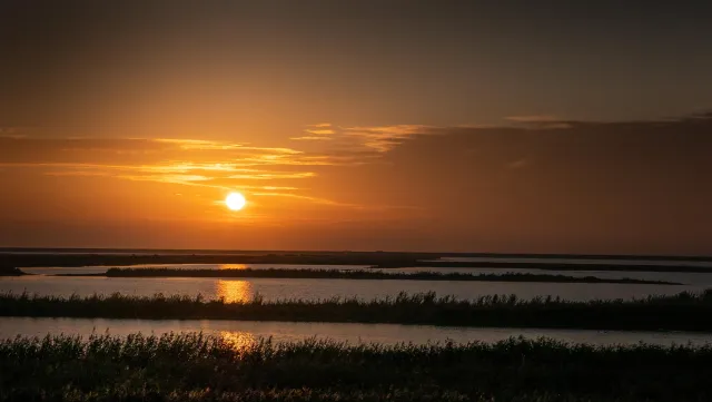 Sunset over the Beltringharder Koog