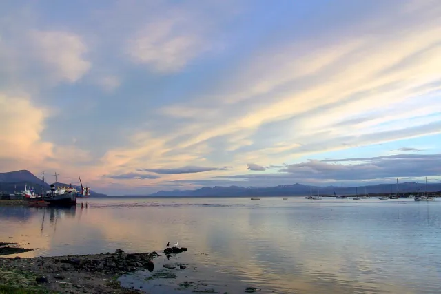 Sonnenuntergang am Beagle-Kanal vor Ushuaia