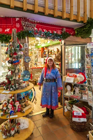 In Santa's shop at the Arctic Circle