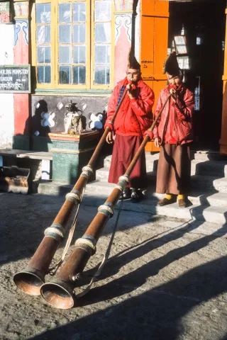 Monks in the Yiga Choeling Monastery in Darjeeling