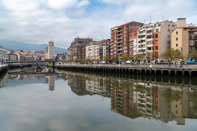 Bridges and buildings on the Nervión River