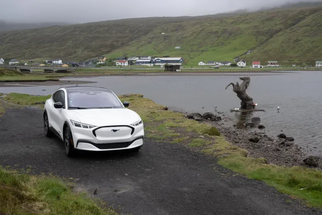 The Mustang Mache-E on the islands